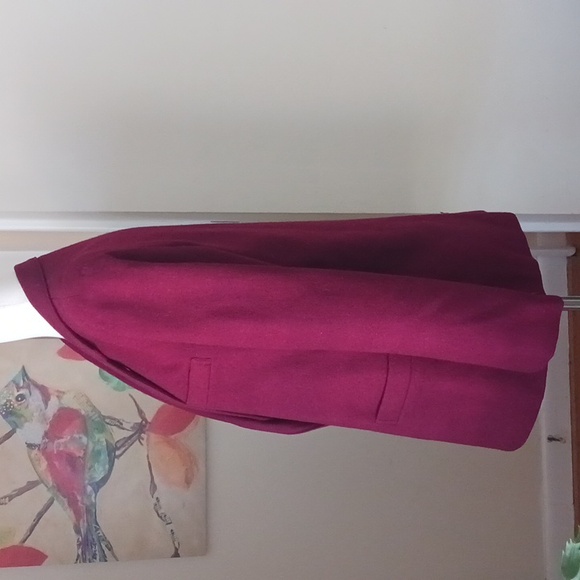 F.S.A. Collection blazer jacket notched collar v-neck long sleeve burgundy 12 - Picture 4 of 9